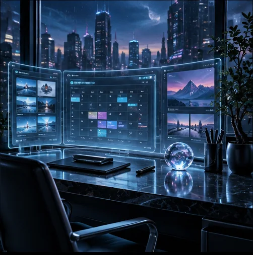 Workspace futurista
